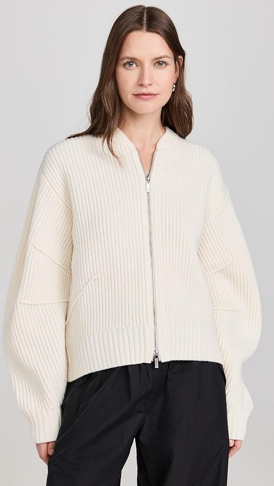 Helmut Lang Woolen Apex Full Zip Cardigan | Shopbop Product Image