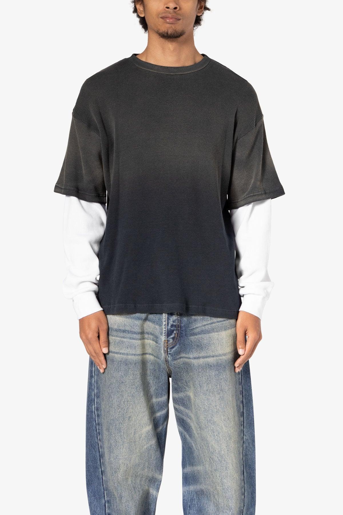 Sprayed Thermal L/S Tee - Black/White Product Image