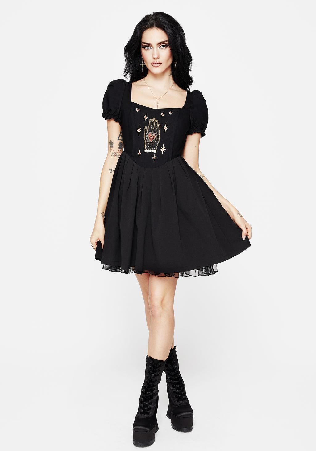 Ingrid Embroidered Applique Corset Mini Dress Product Image