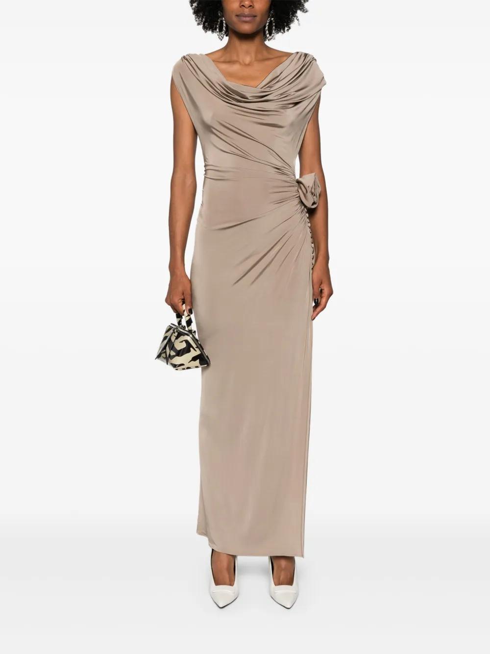 floral-appliqué jersey midi dress Product Image