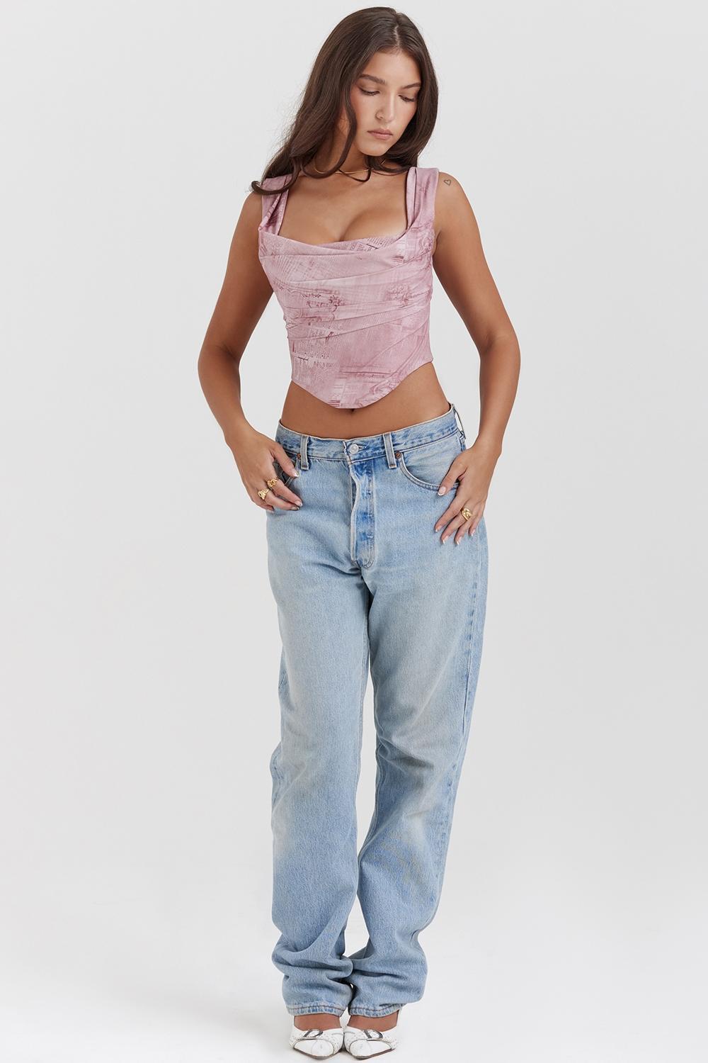 Una Pink Print Corset Product Image