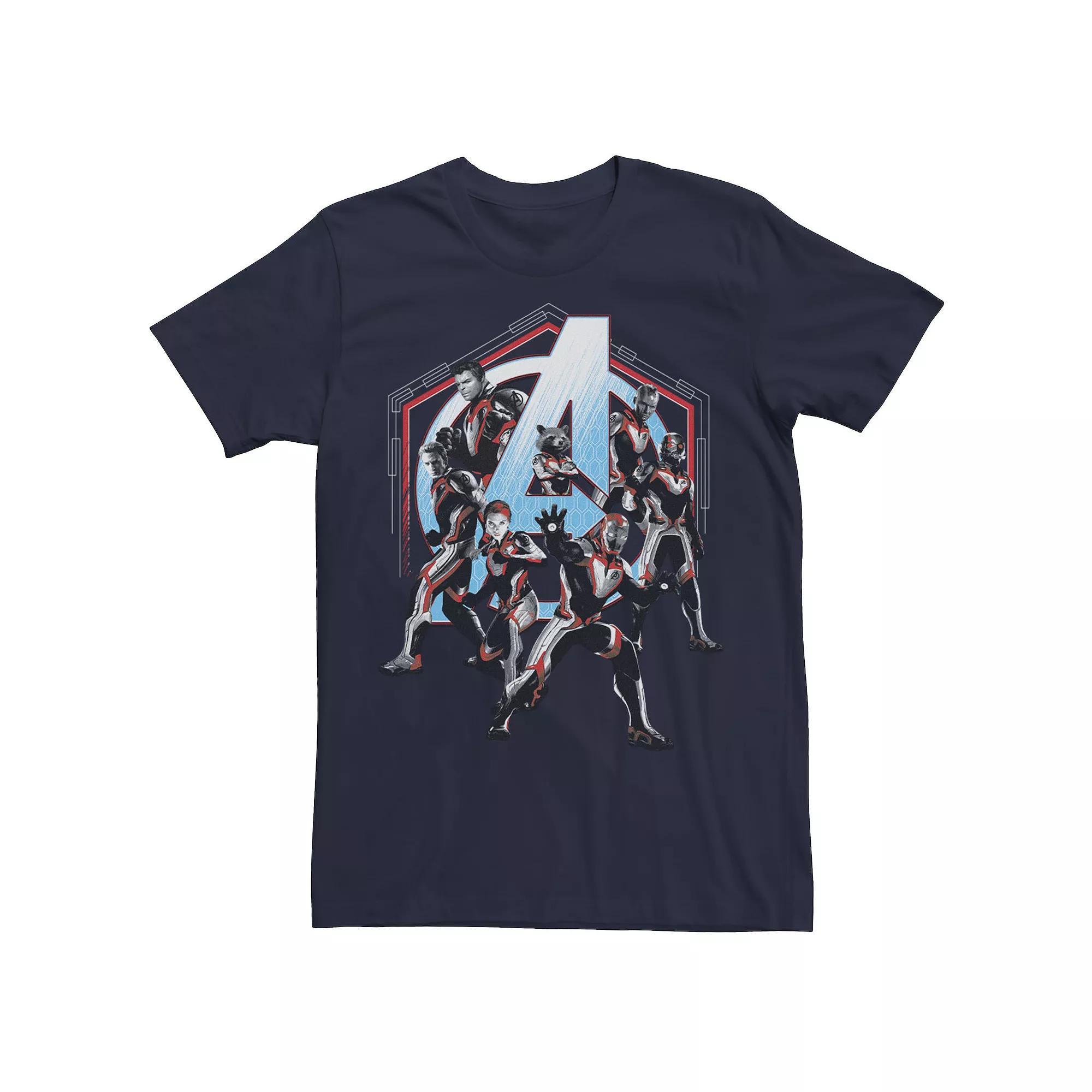 Mens Marvel Avengers Endgame Team Suit Group Shot Tee Blue Product Image