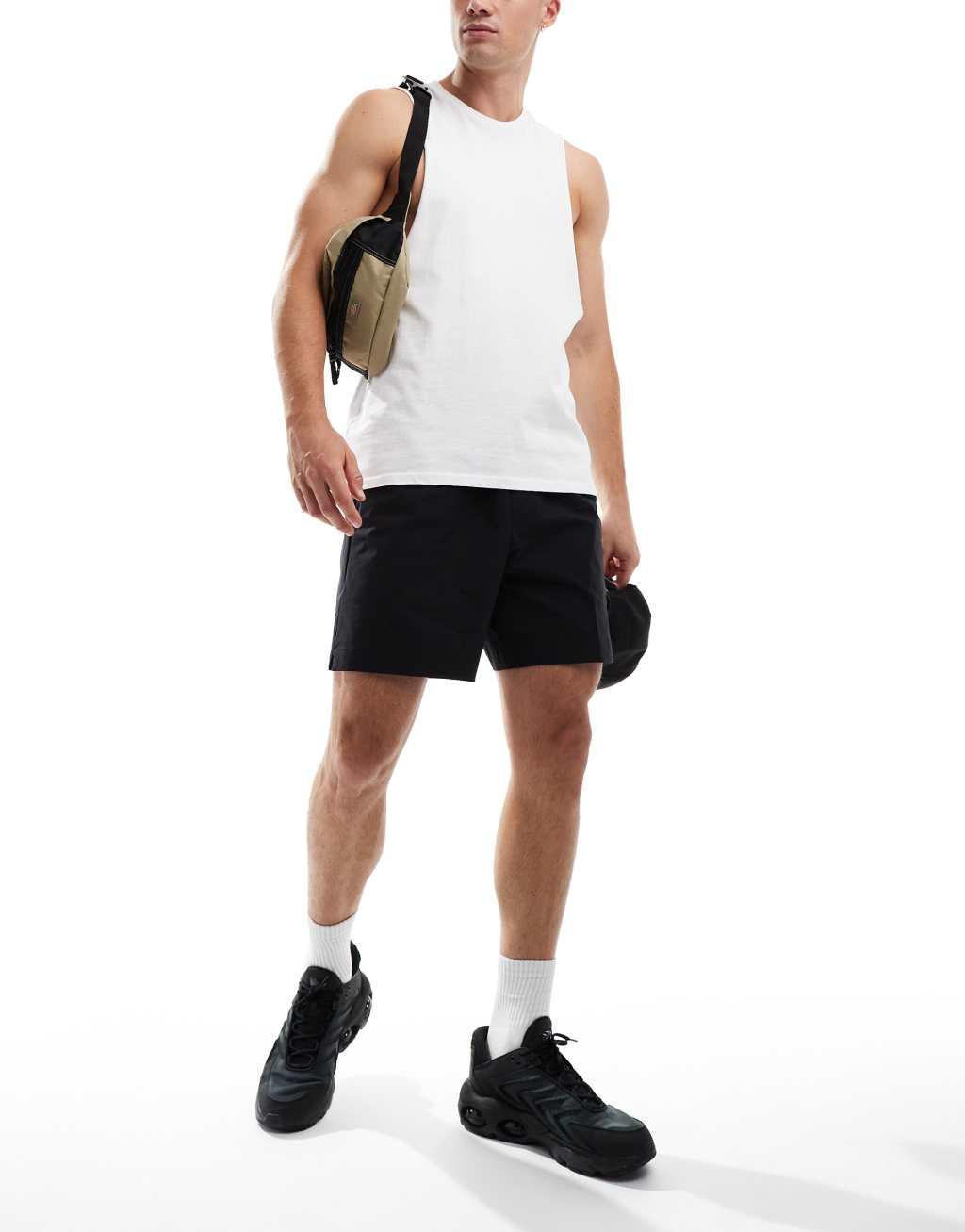 BOSS GREEN crossover woven shorts in black Product Image