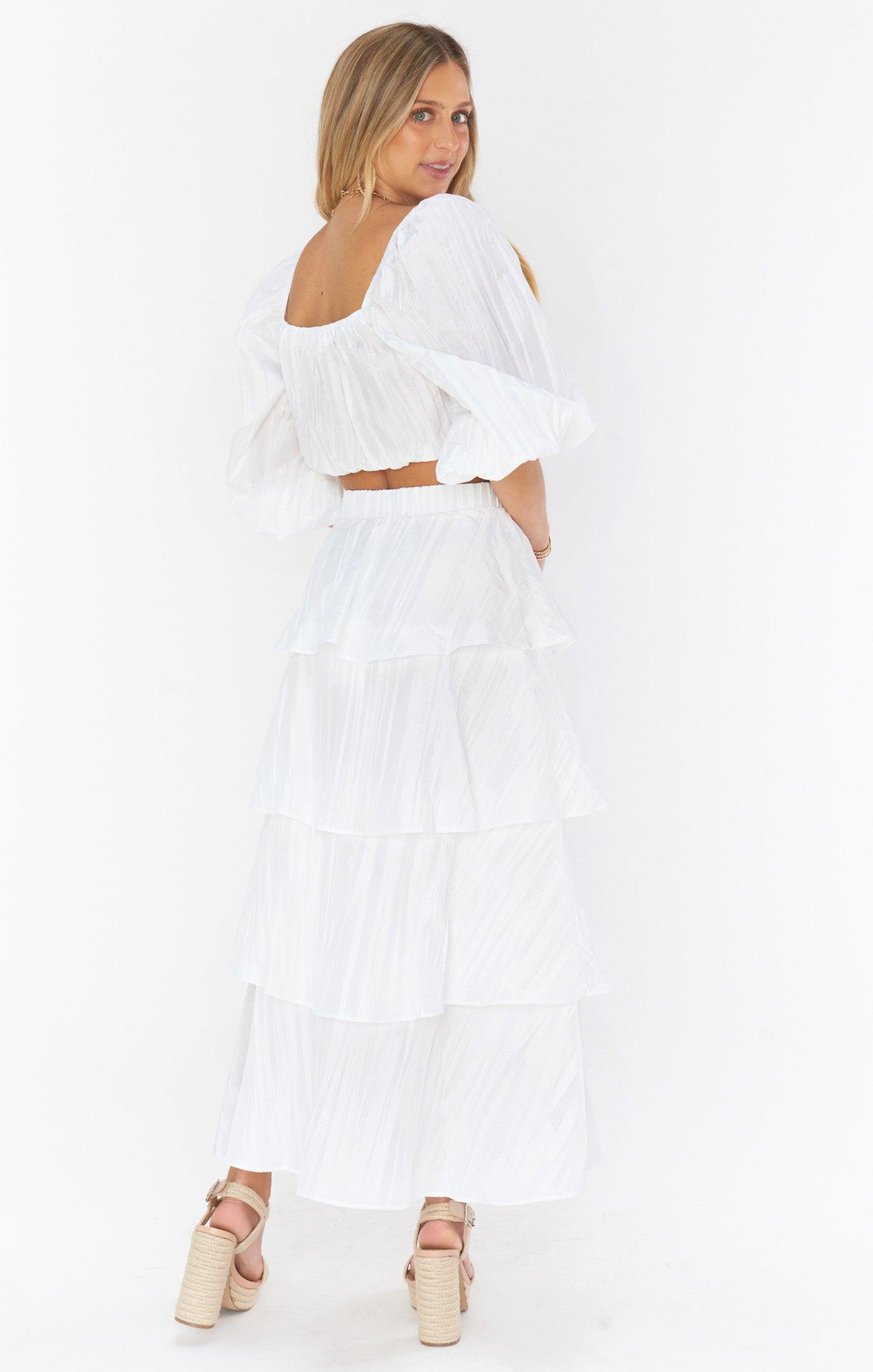 Keepsake Crop Top ~ White Crinkle Product Image