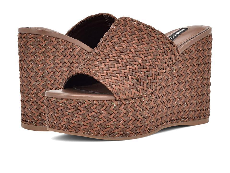 Nine West Everie Women's Woven Wedge Sandals, Size: 10, Brown Team Product Image