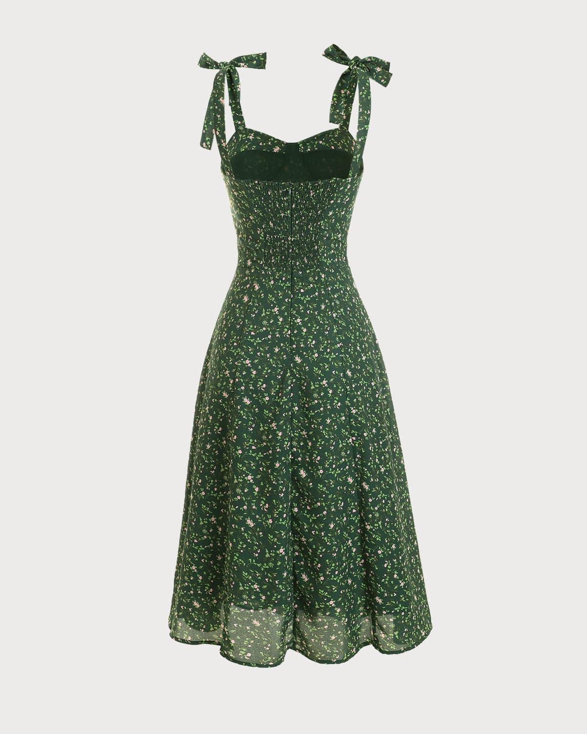 The Floral Tie Straps Midi Dress Female Product Image
