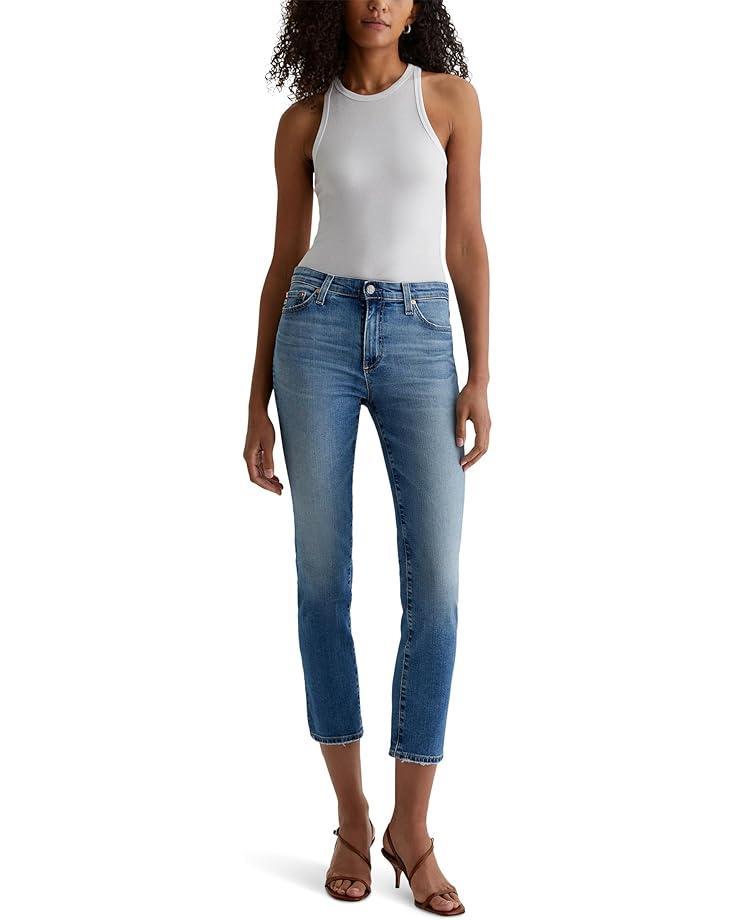 Mari Mid Rise Slim Straight Jeans in Oceanside Product Image
