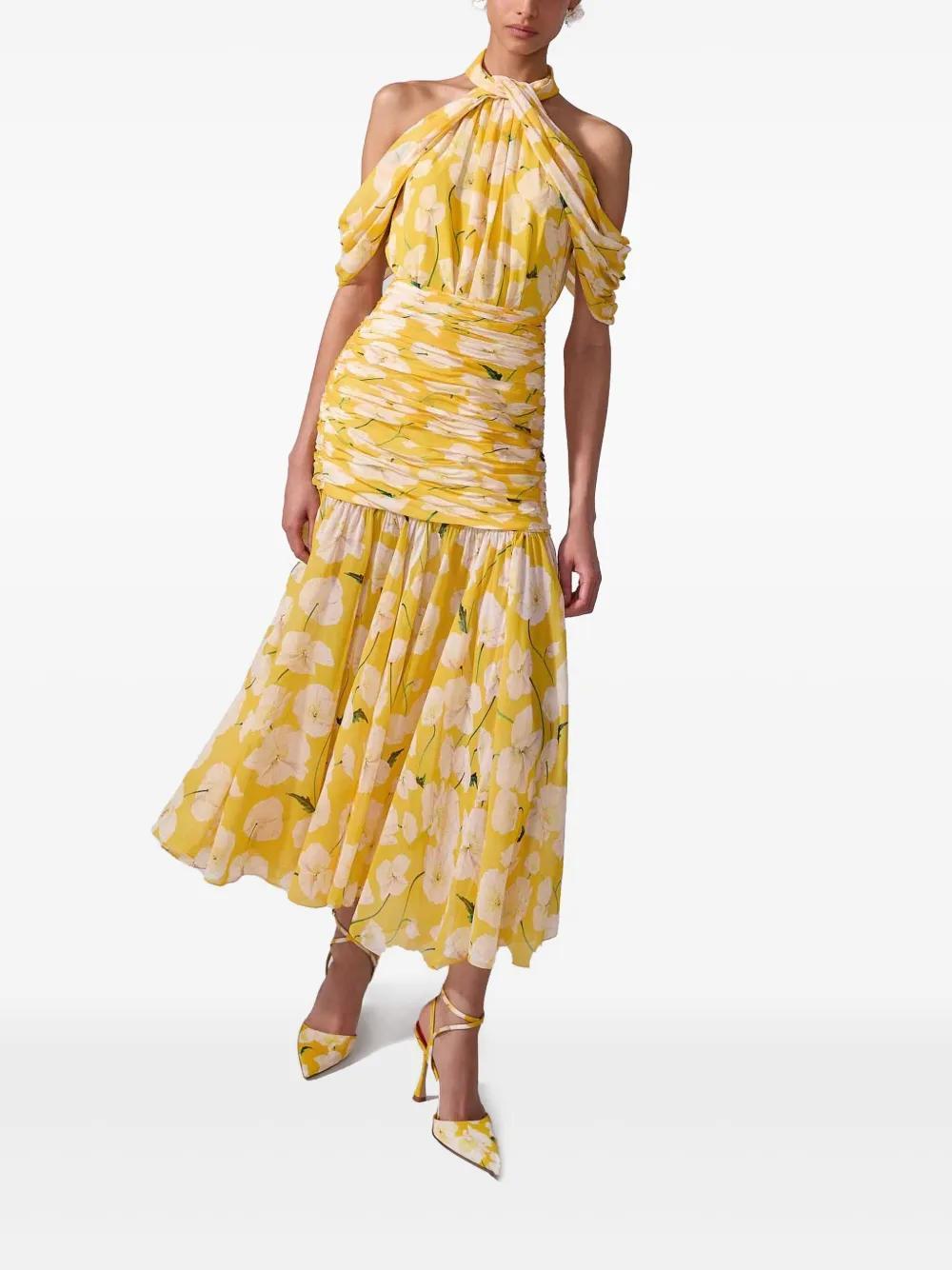 floral-print chiffon midi skirt Product Image