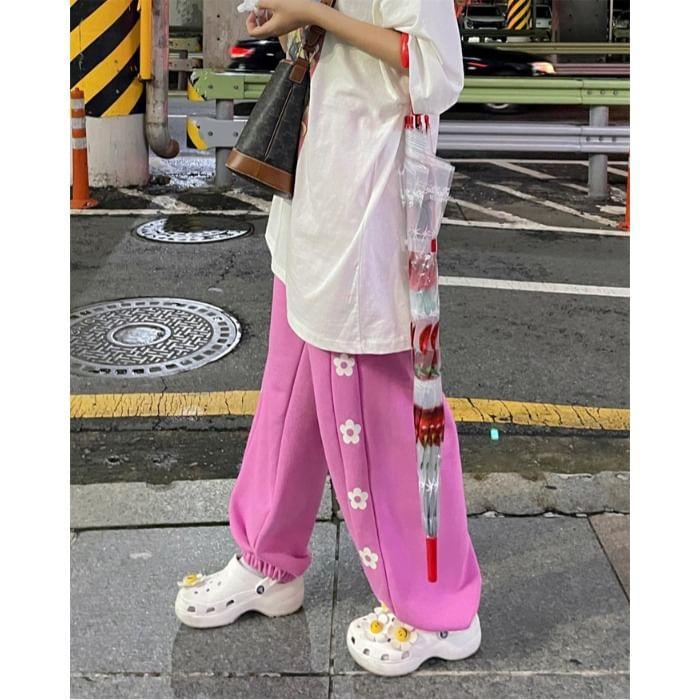 Mid Waist Floral Harem Pants Product Image