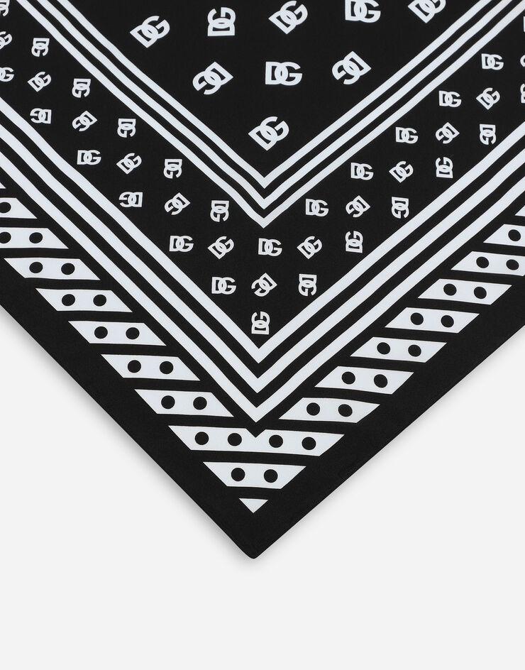 DOLCE & GABBANA Black Dg-print Silk Scarf Product Image