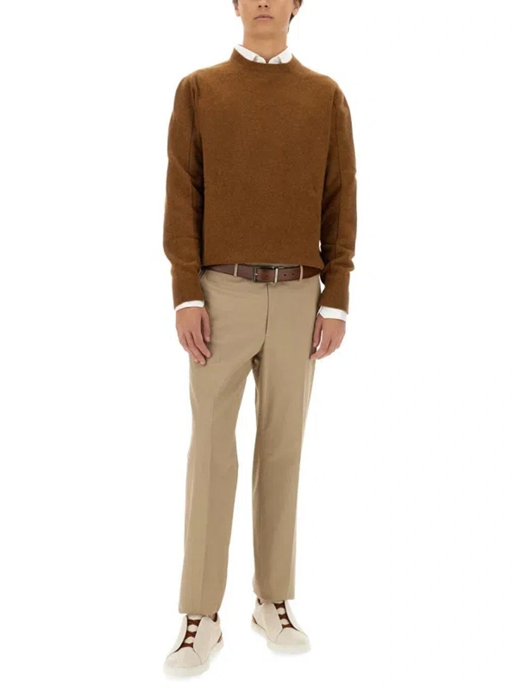 ZEGNA Straigth Leg Pants In Beige Product Image