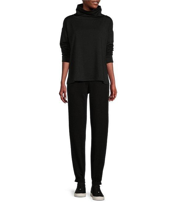 Eileen Fisher Cozy Brushed Terry Funnel Neck Long Sleeve Boxy Top Product Image