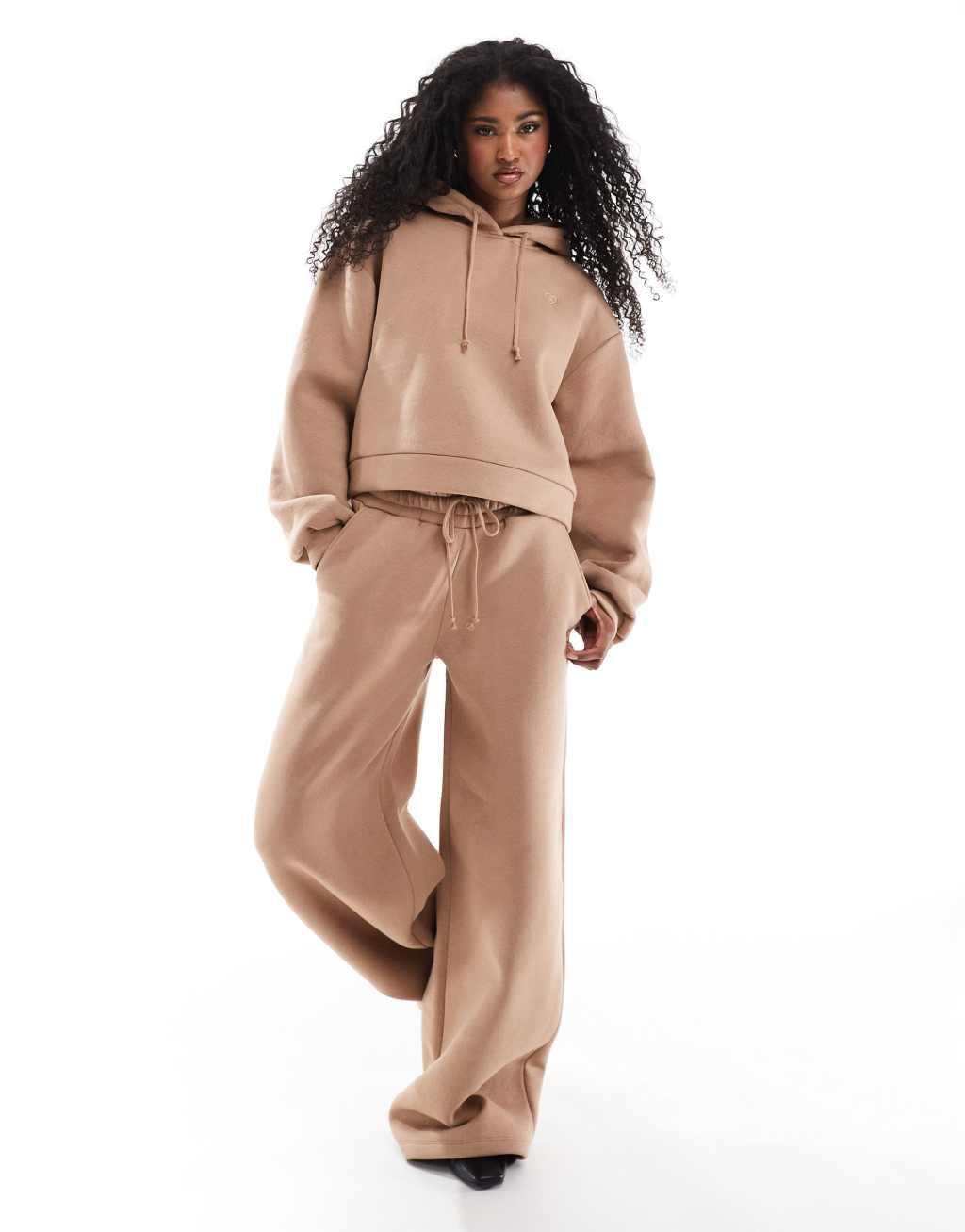 Miss Selfridge drop shoulder hoodie in mocha - part of a set Product Image