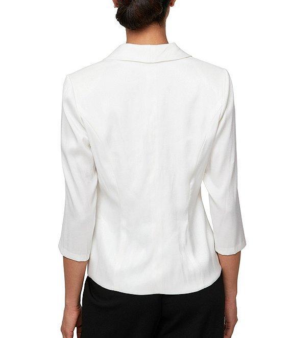 Alex Evenings 3/4 Sleeve Collar Neck Shimmer Satin Blouse Product Image