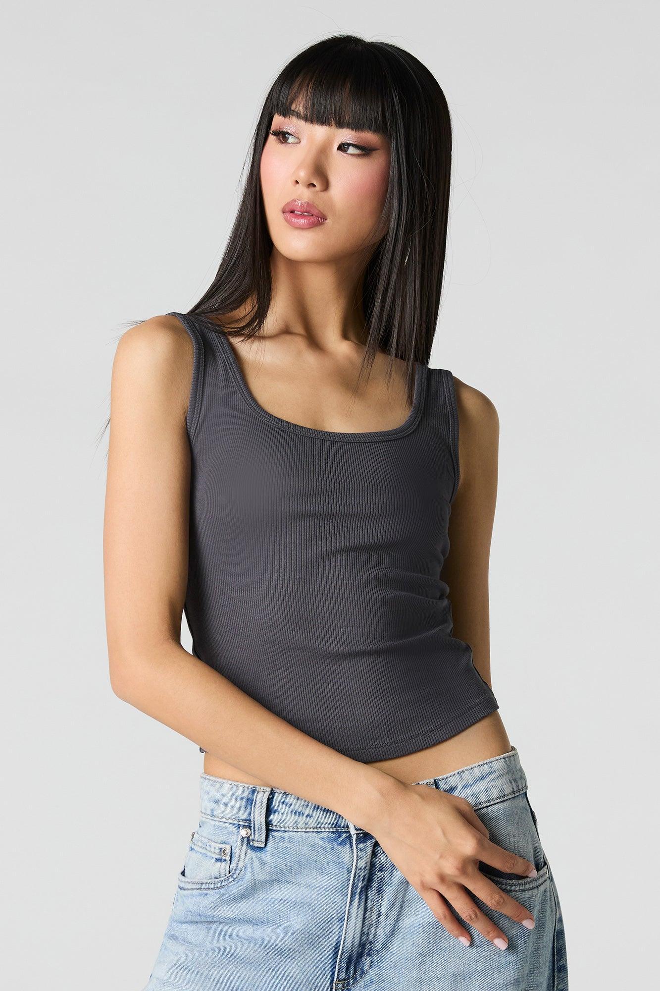 Ribbed Square Neck Tank Female Product Image