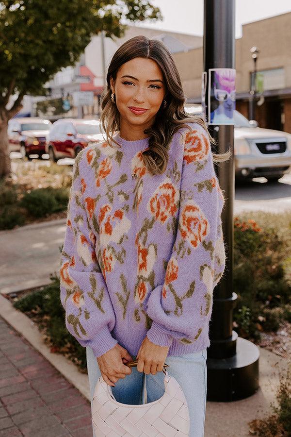Simply Sweet Floral Knit Sweater Product Image