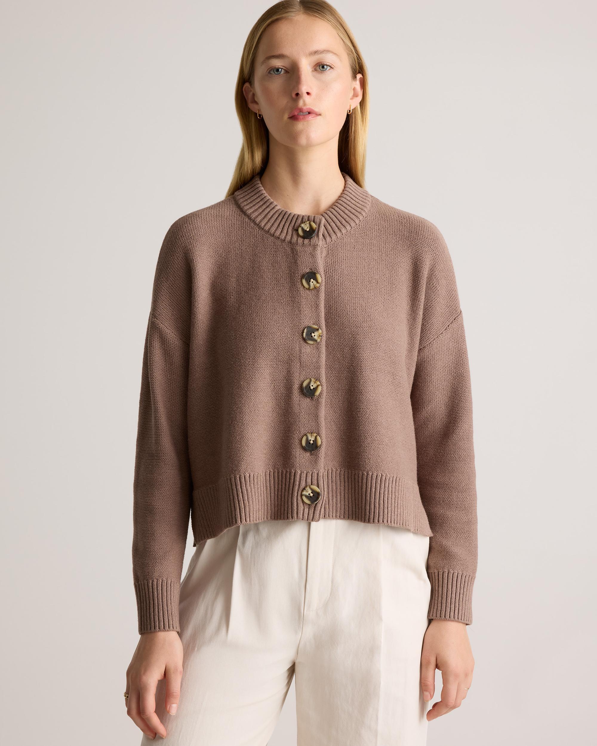Quince | Women's Cropped Cardigan Sweater Organic Cotton Product Image