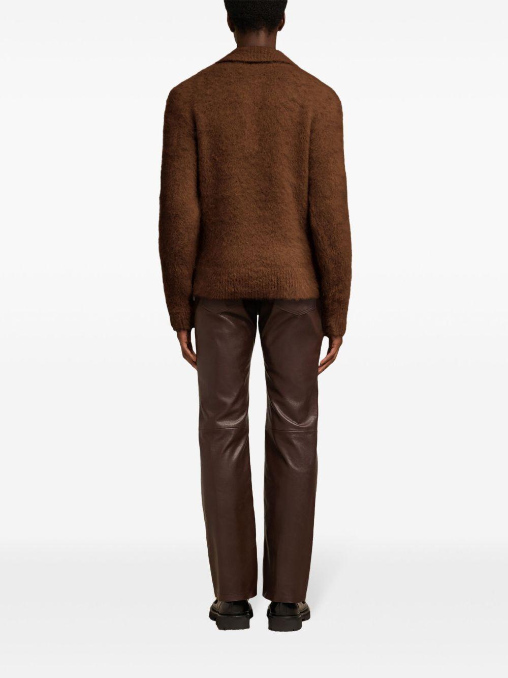brushed-finish polo-collar jumper  Product Image
