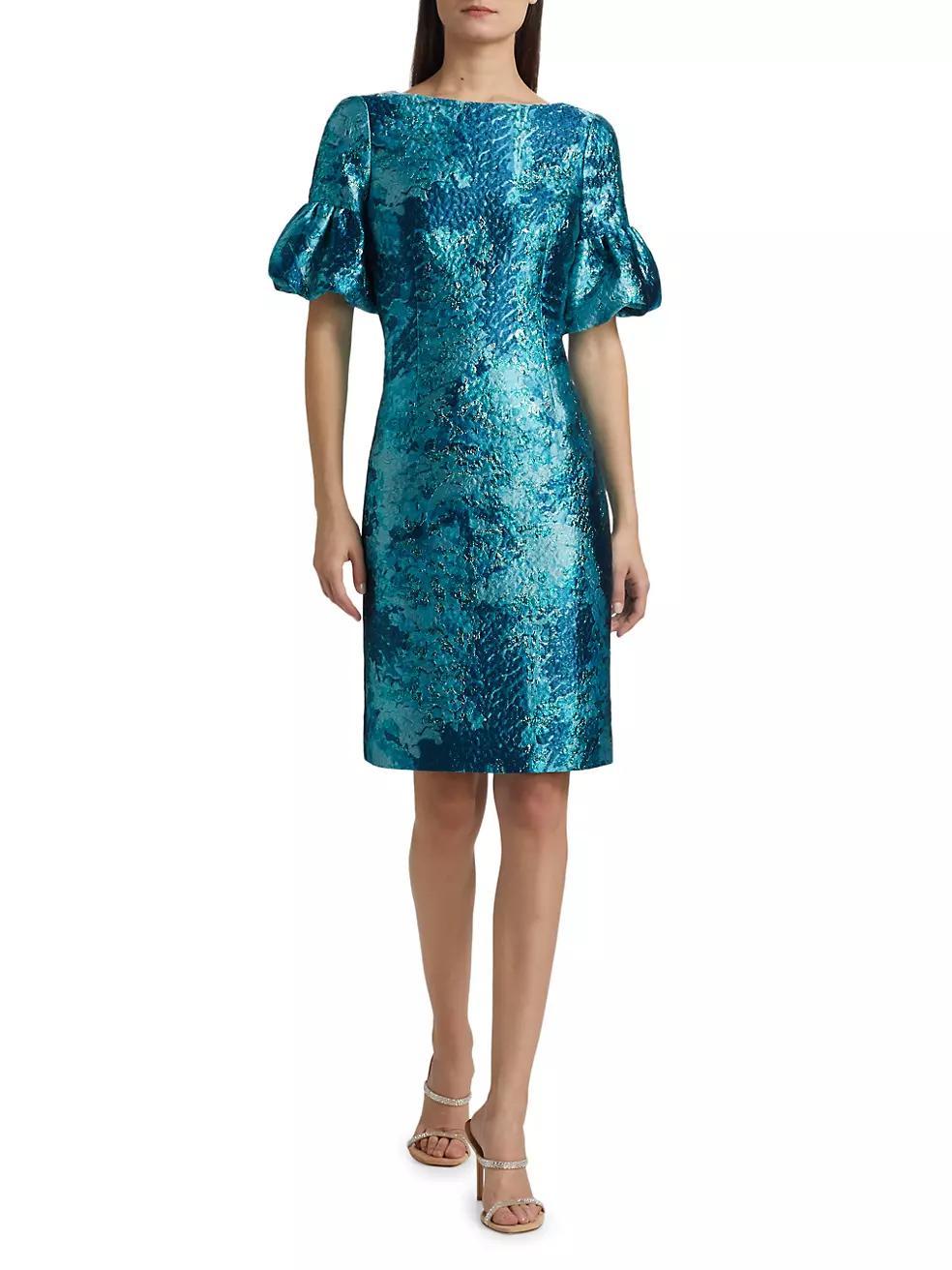 Floral Jacquard Cocktail Dress Product Image