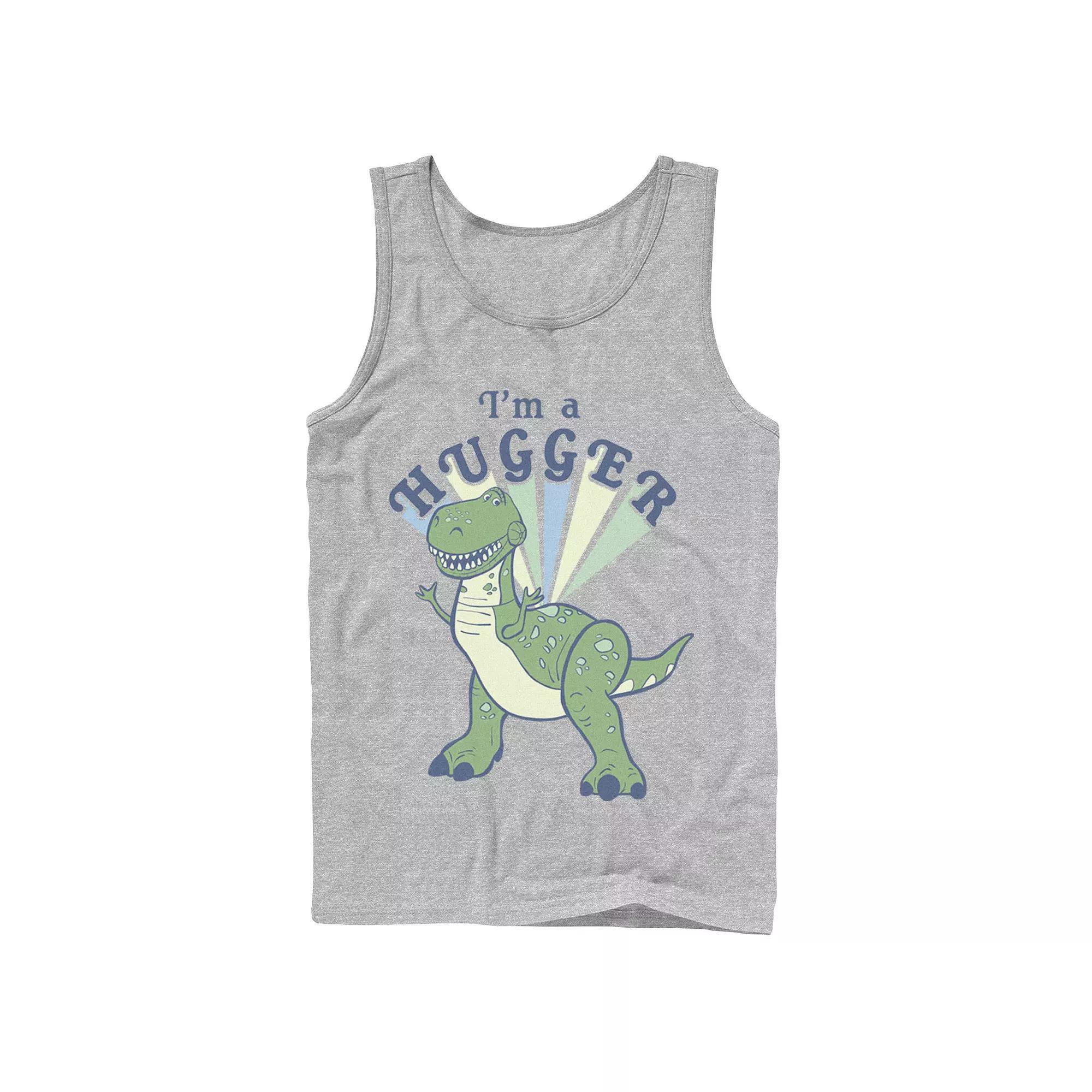 Men's Disney / Pixar Toy Story 4 Rex I'm A Hugger Colorful Portrait Tank Top, Size: Large, Athletic Grey Product Image