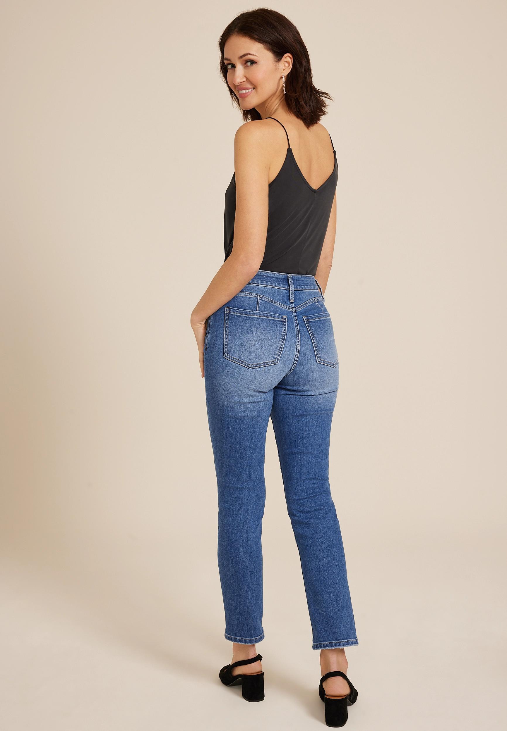 Everflex™ Seamed High Rise Slim Straight Jean  Product Image