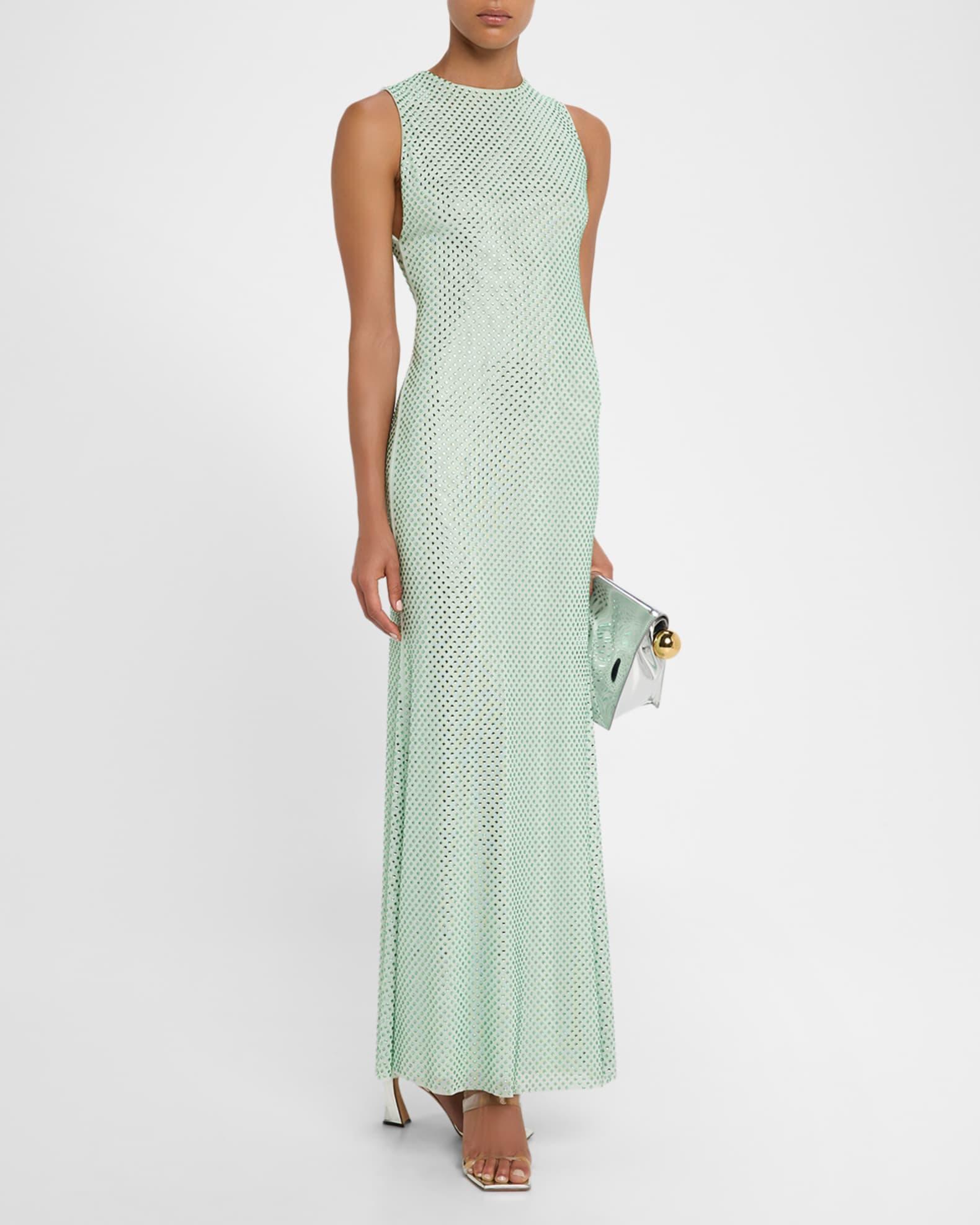 Rhinestone Mesh Midi Dress Product Image