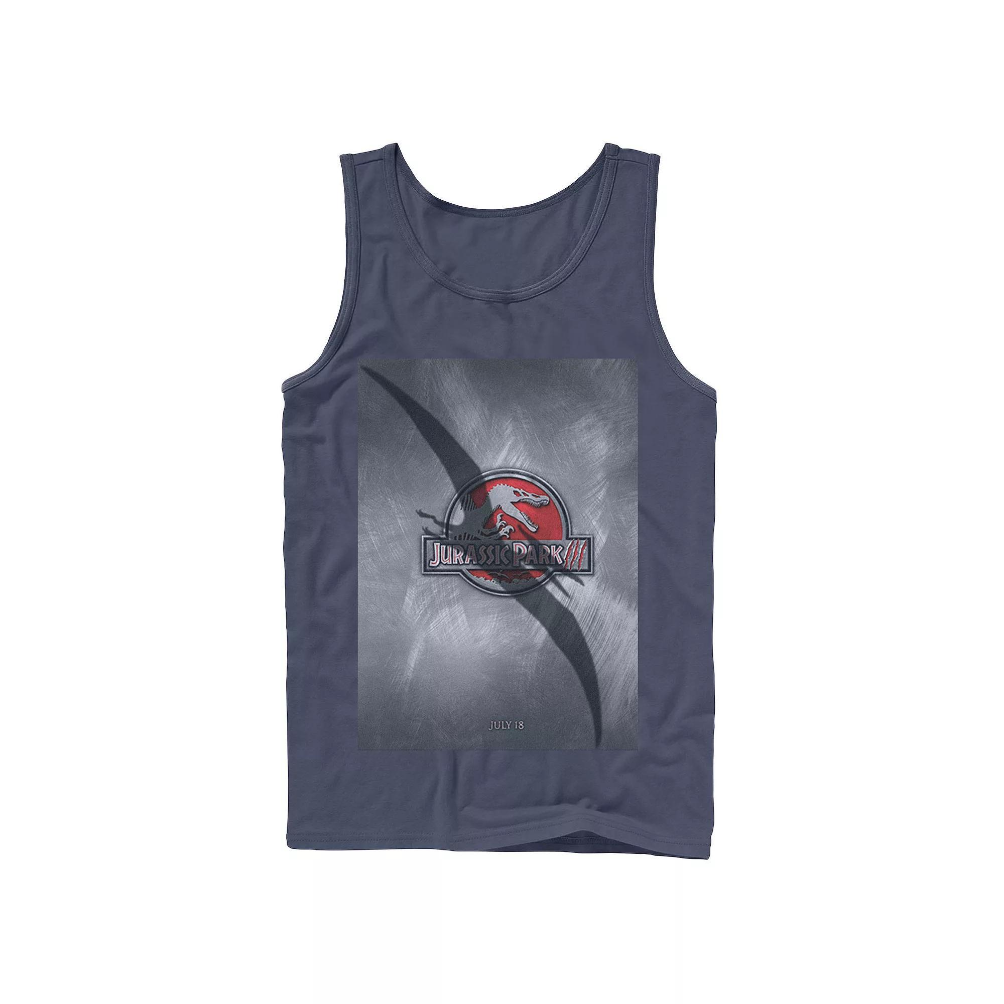 Men's Jurassic Park 3 Movie Poster Pterodactyl Tank Top, Size: Small, Blue Product Image