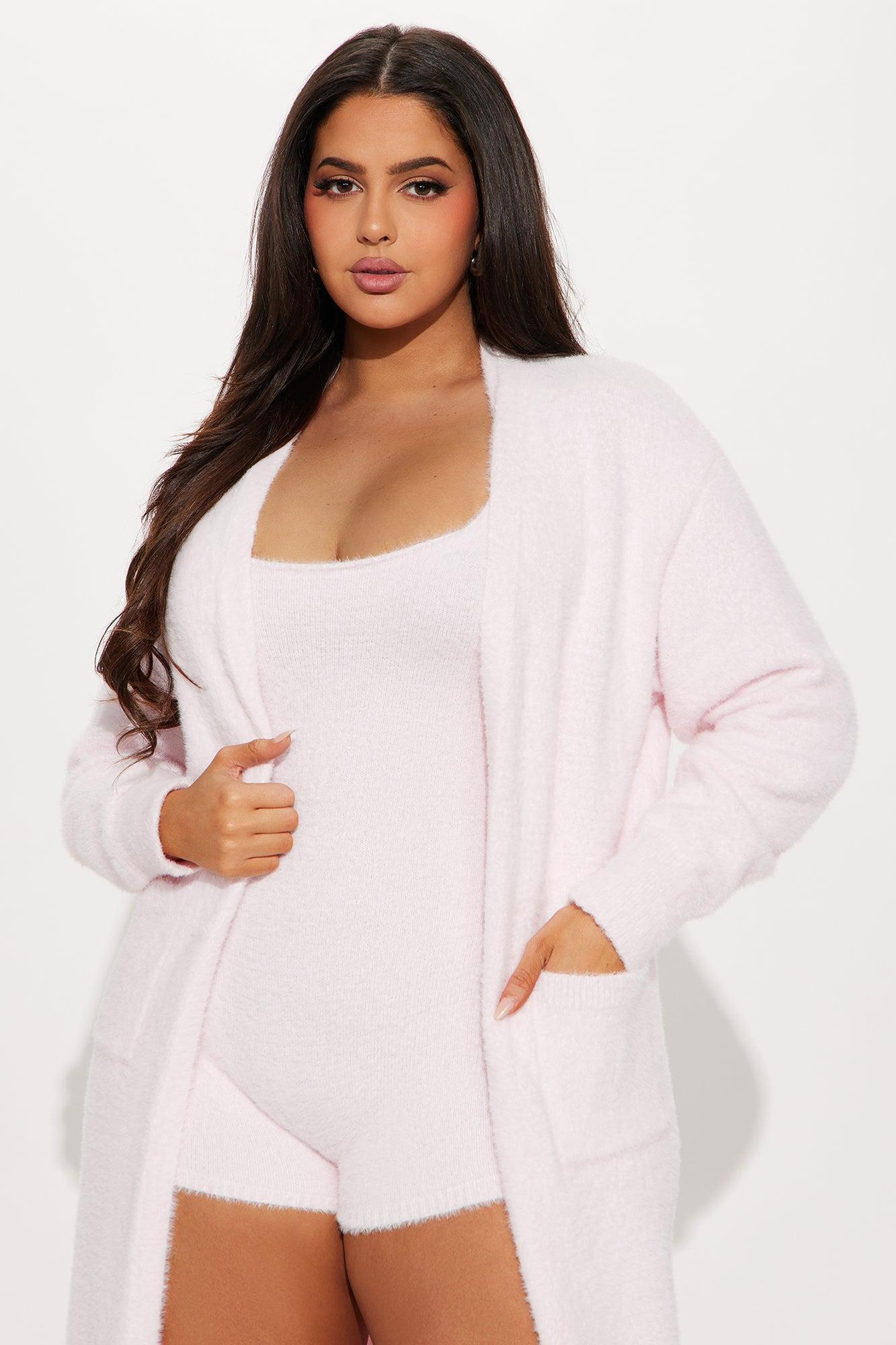 Next To You Fuzzy Romper Set - Pink Product Image