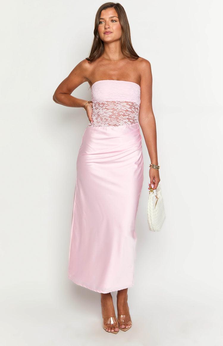 Kevin Pink Lace Maxi Dress Girls Product Image