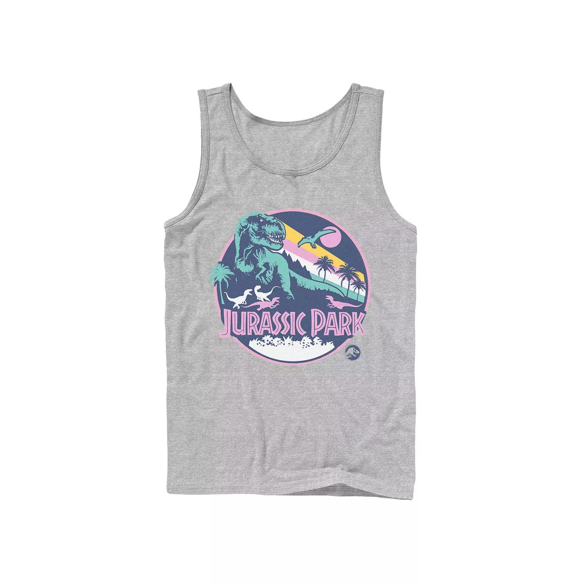 Men's Jurassic Park Retro Rex Scene Tank Top, Size: Large, Athletic Grey Product Image