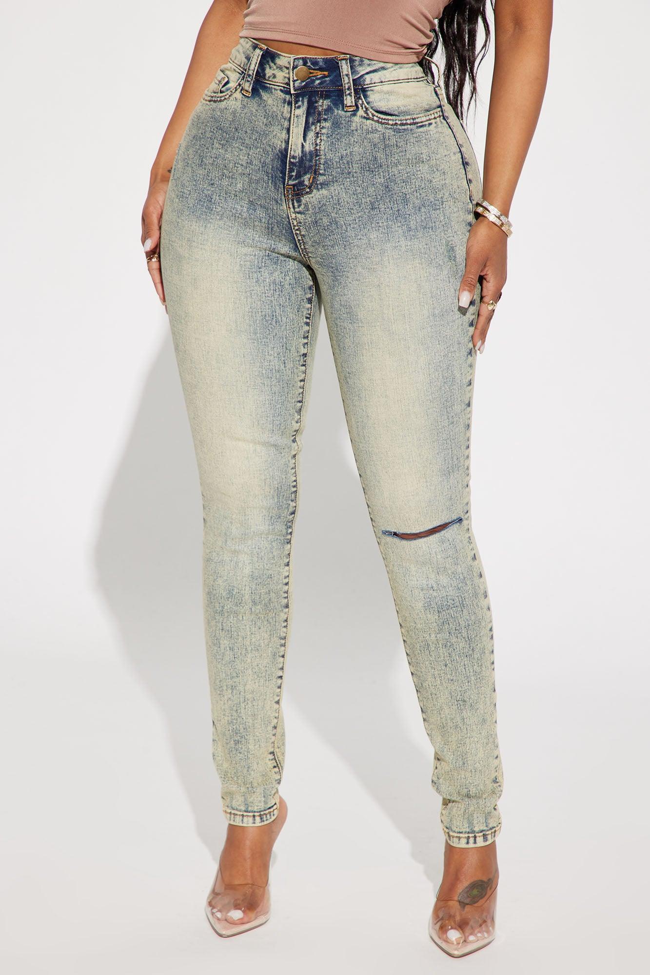 Don't Rush Tinted Stretch Skinny Jeans - Light Wash Product Image