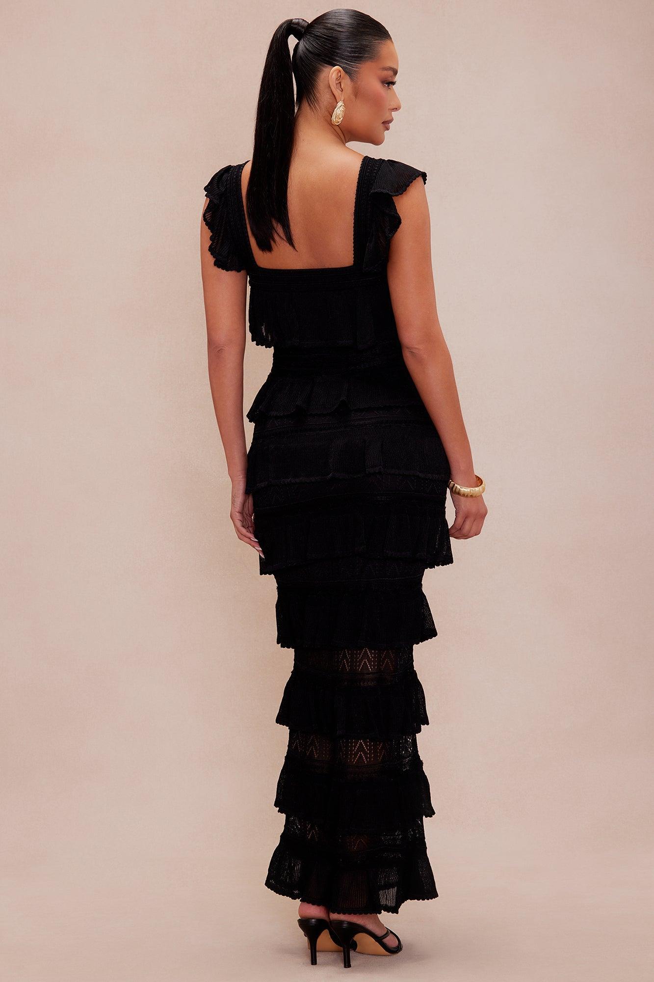 Brianne Crochet Maxi Dress - Black Product Image