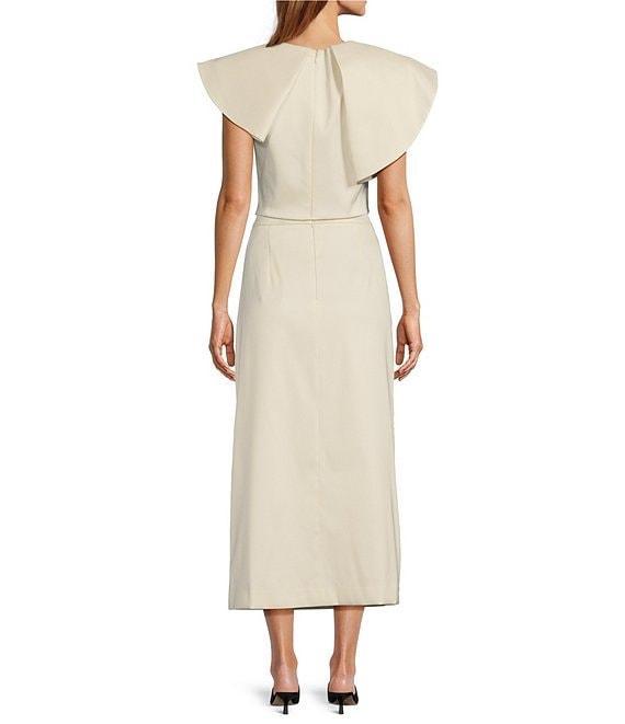 Antonio Melani x Jennifer Sumko Eden Satin Twill High Rise Ruffle Pencil Midi Coordinating Skirt Product Image