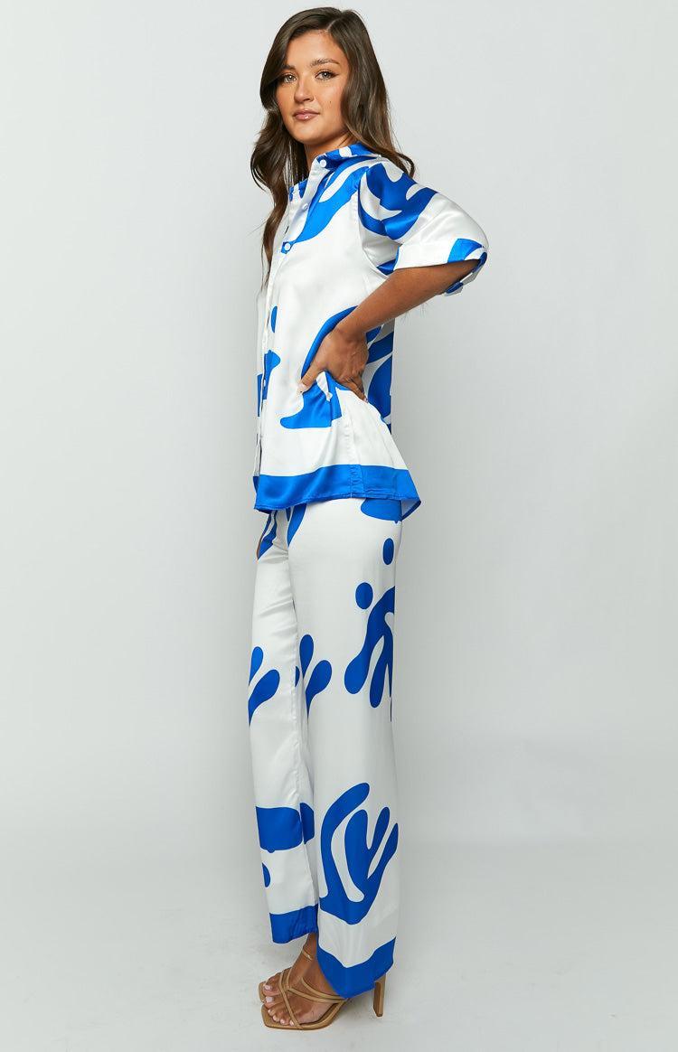 Karren Blue Print Pants Product Image