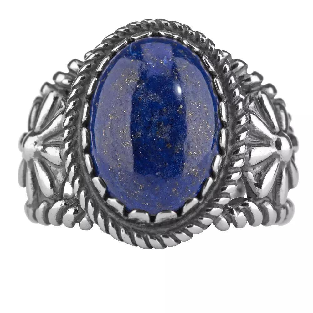 Southwest Spirit® Sterling Silver and Lapis Concha Ring, Women's, Size: 7, Blue Lapis Product Image