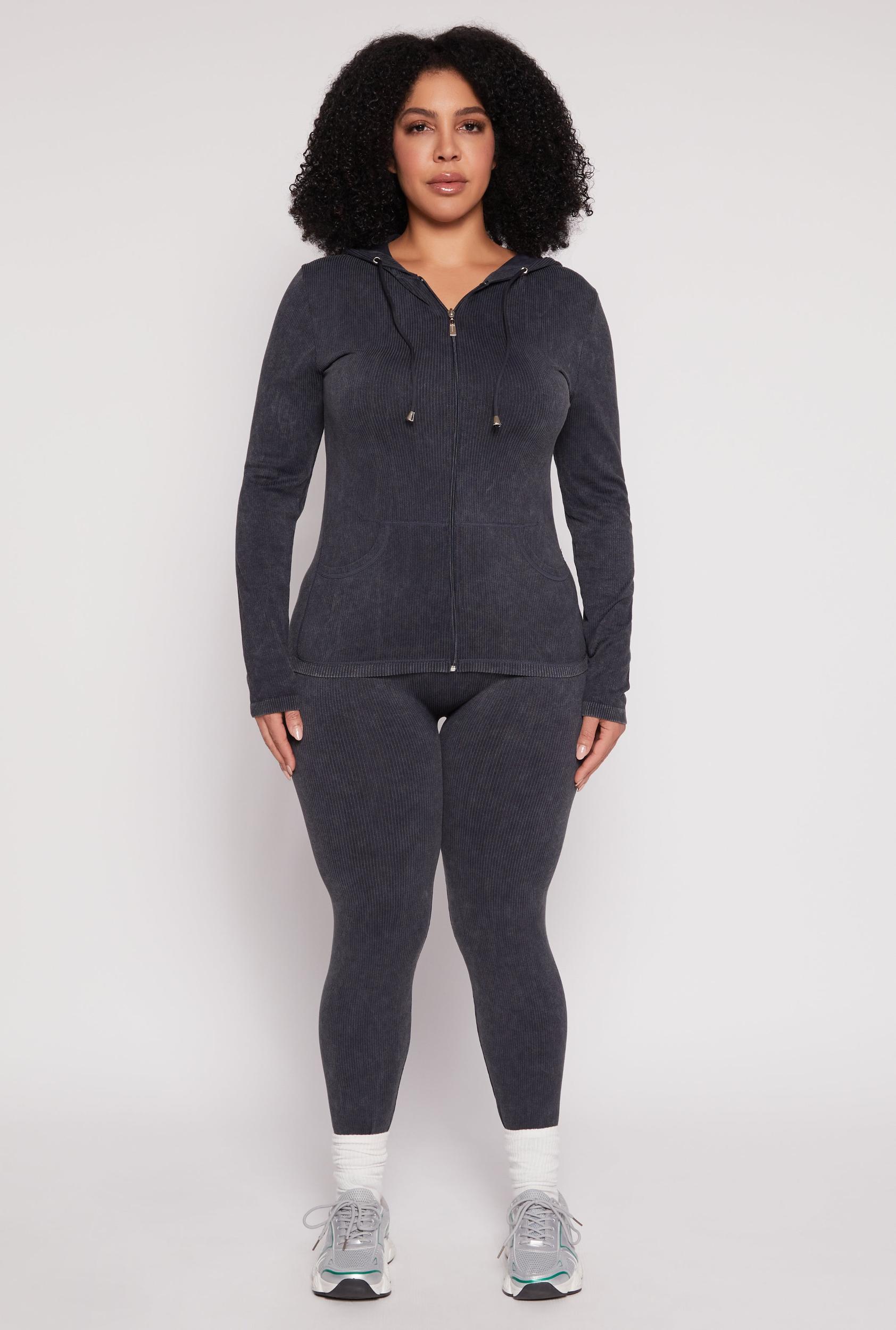 Womens Plus Size Seamless Acid Wash Leggings Product Image