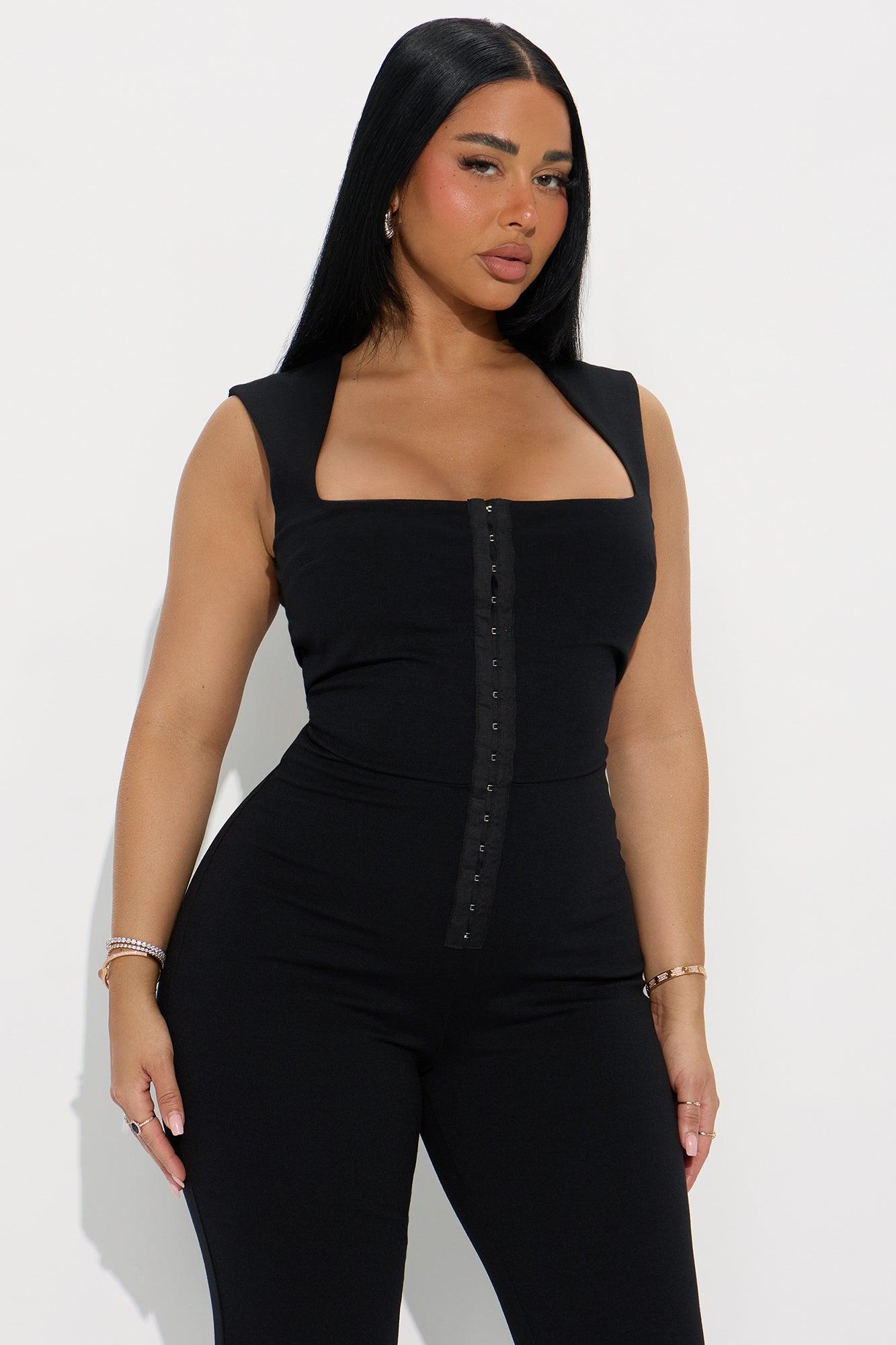 Stay With Me Ponte Flare Jumpsuit - Black Product Image