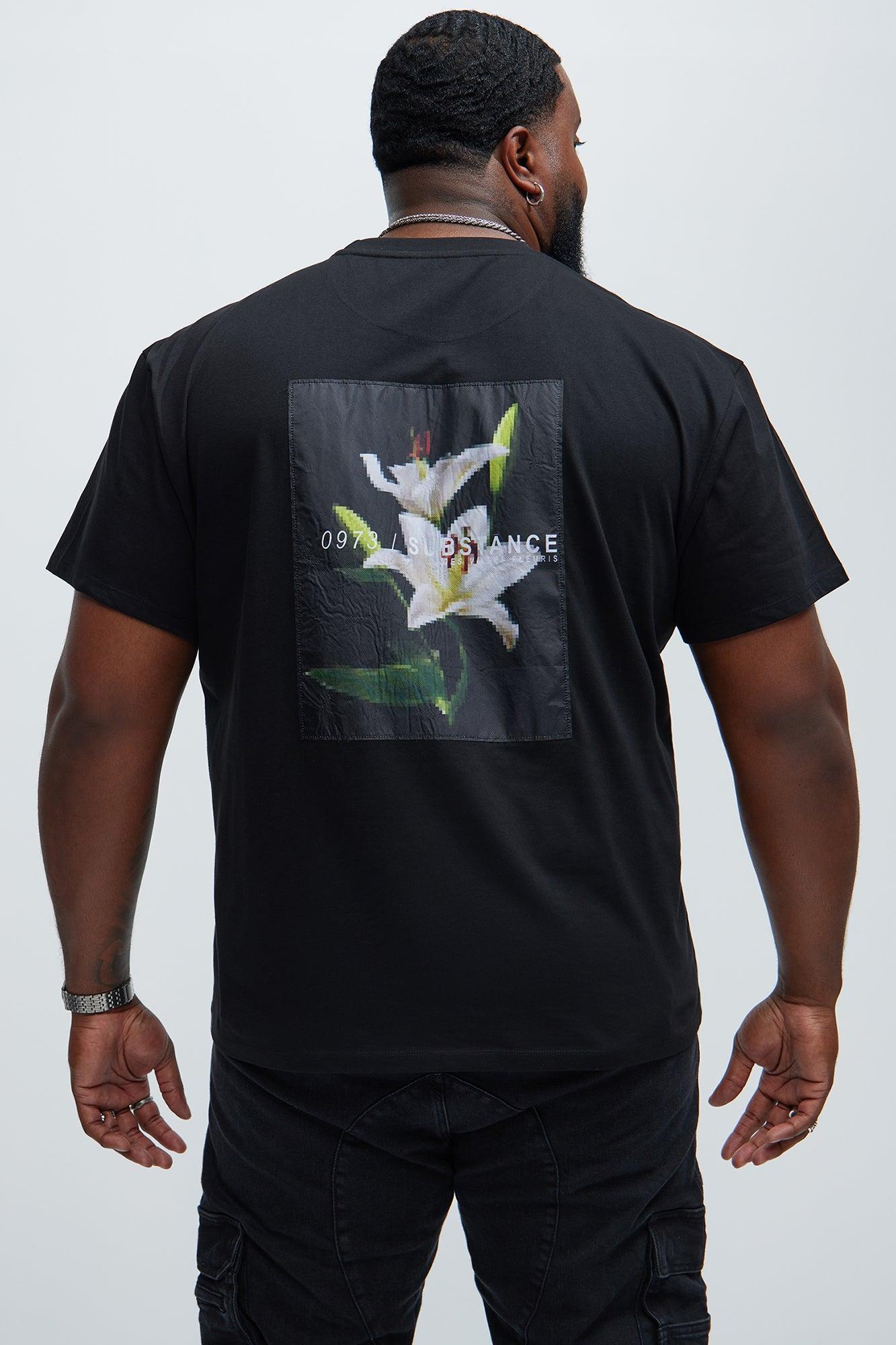 Floral Substance Short Sleeve Tee - Black Product Image