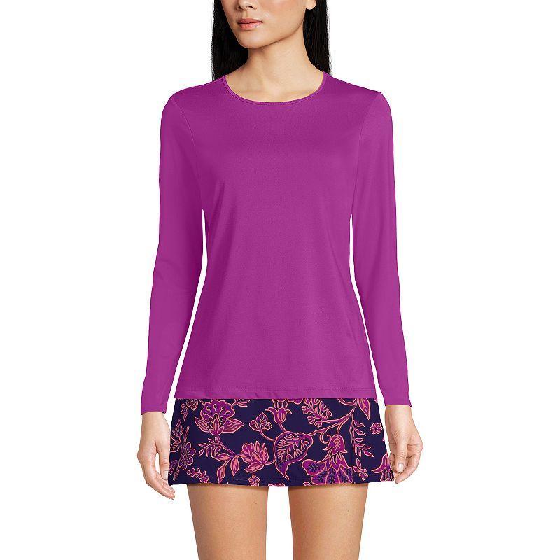Petite Lands' End UPF 50 Long Sleeve Rash Guard, Women's, Size: Large Petite, River Blue Product Image