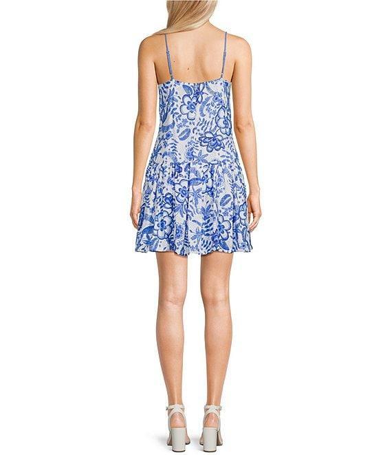 TCEC Floral Print Sleeveless Drop Waist Dress Product Image