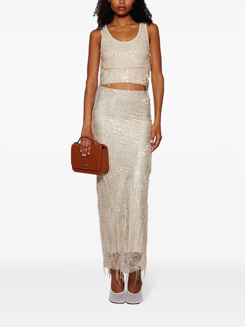 Encased Beaded Ivy Disconnect dress  Product Image