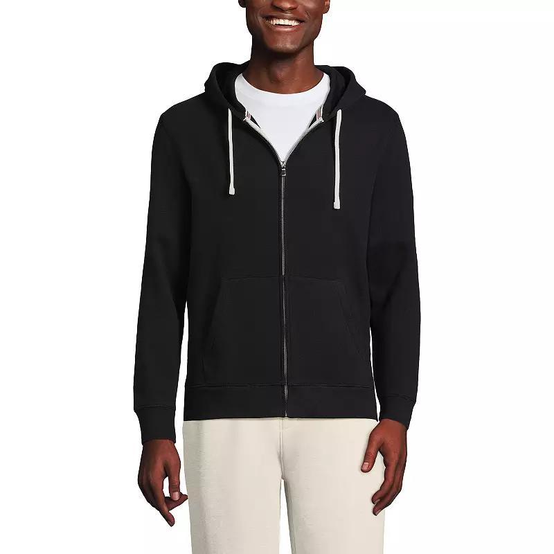 Men's Lands' End Serious Sweats Long Sleeve Full Zip Hoodie, Size: XL, Dark Grey Heather Product Image