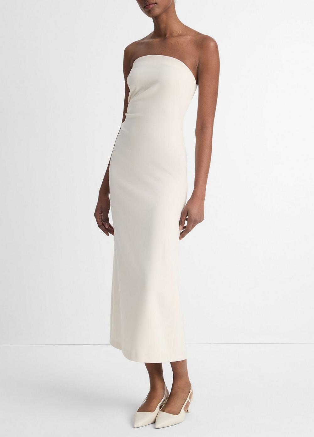 Womens Strapless Draped Dress, Off White, Size 8 Vince Product Image