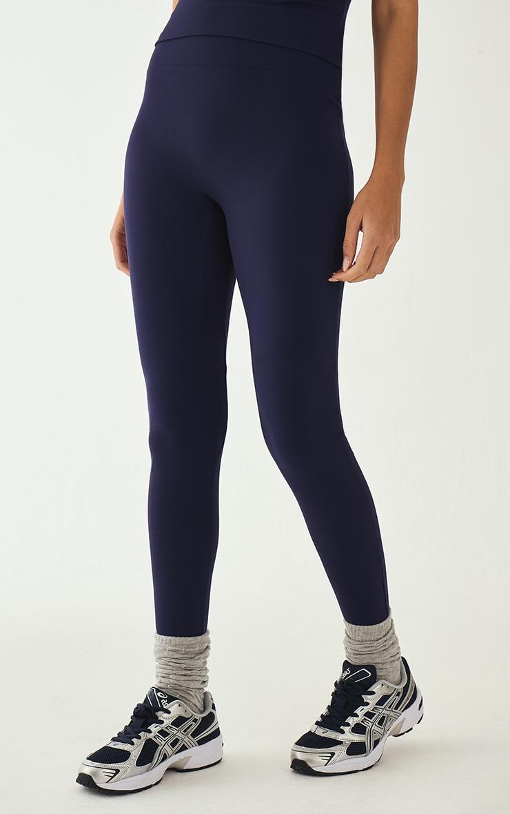 Navy Sculpt Super High Waist Gym Leggings Product Image