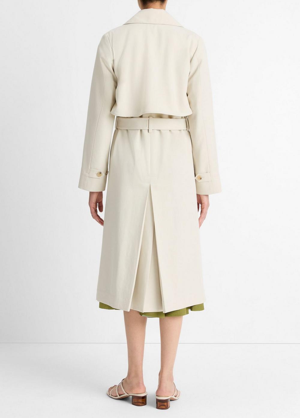 Womens Drapey Trench Coat, White Stone, Size M Vince Product Image