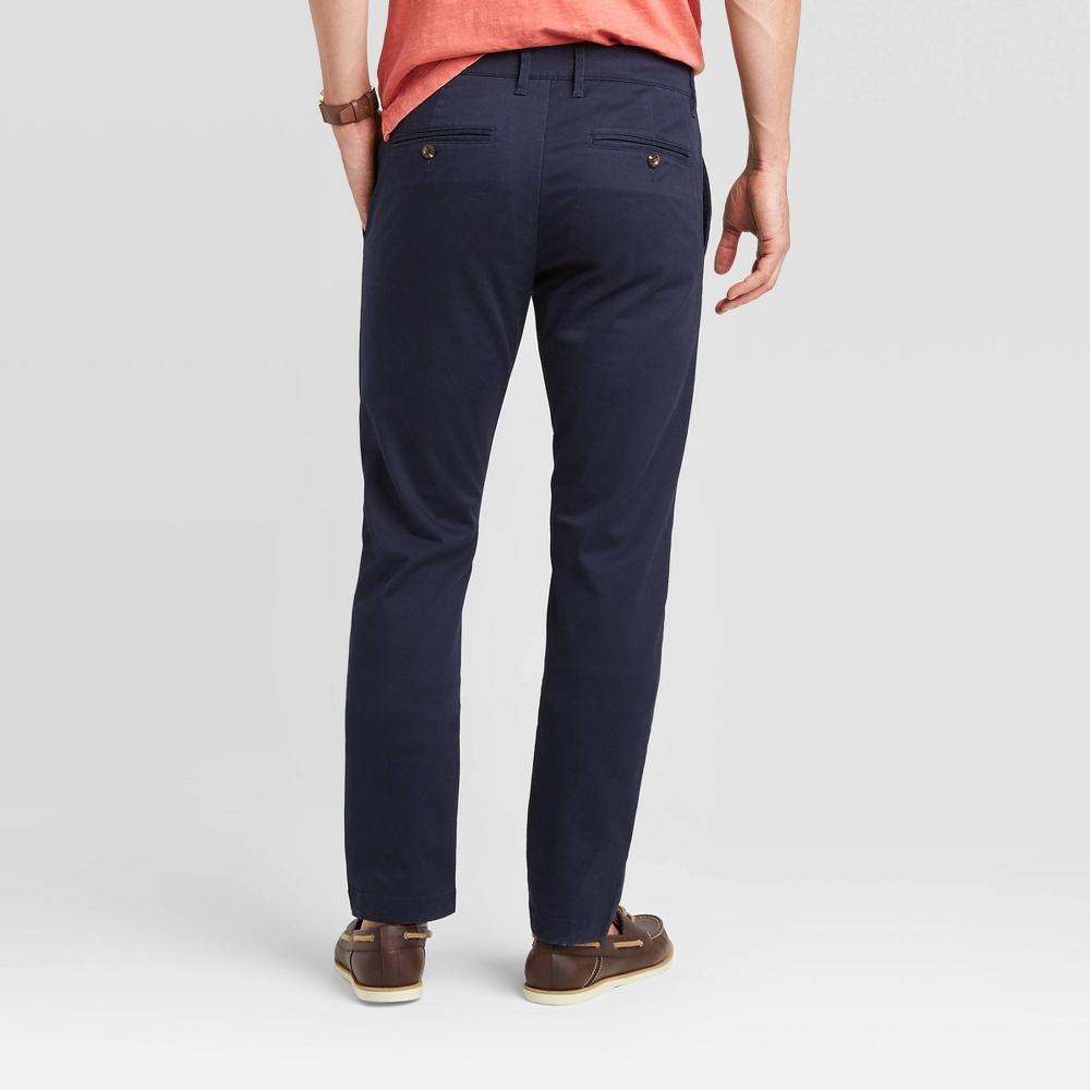 Men's Every Wear Slim Fit Chino Pants - Goodfellow & Co™ Blue 36x30: Midweight Cotton Spandex, 36" Waist Product Image