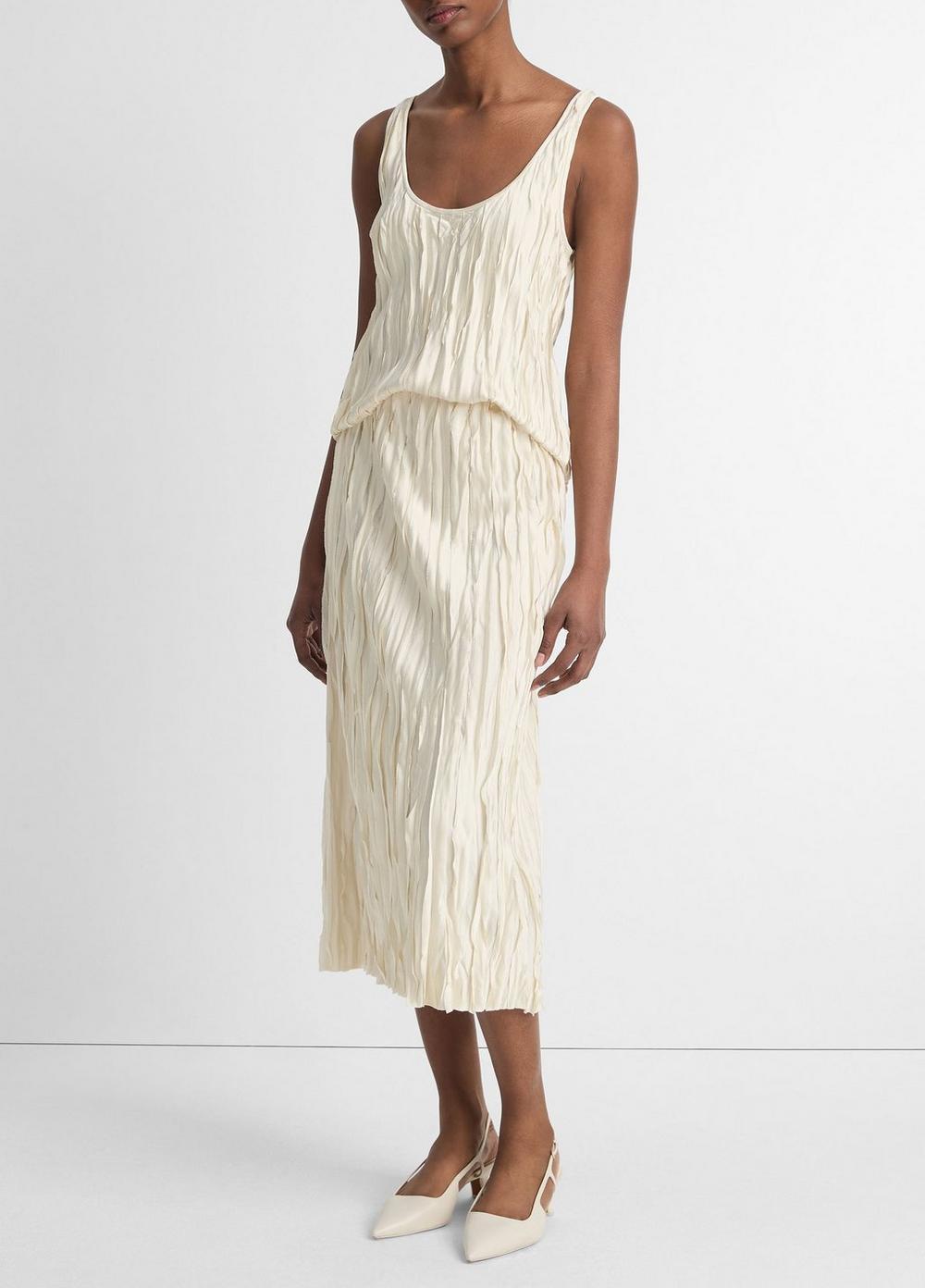 Womens Crushed Satin Bias Skirt, Pale Ivory, Size 10 Vince Product Image