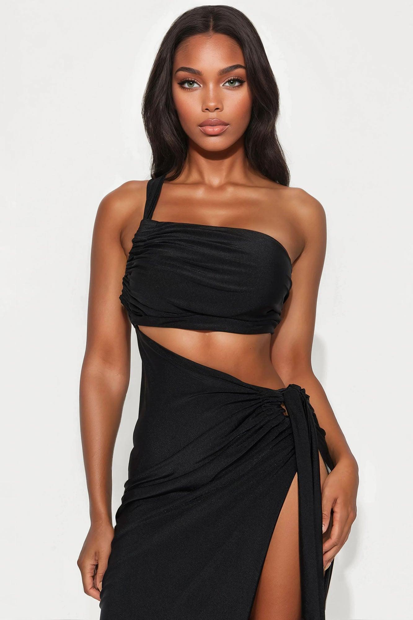 On The Islands Asymmetrical Maxi Dress - Black Product Image