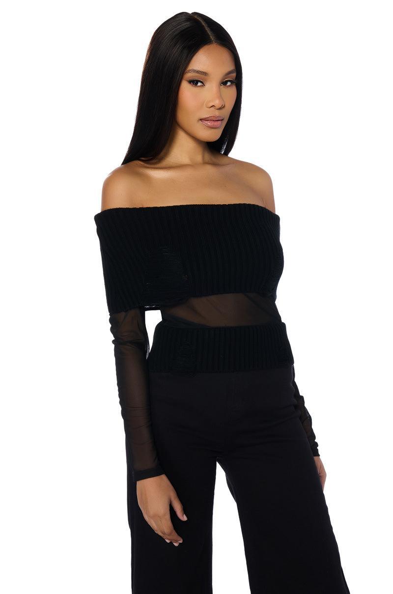 YOUR NEW TYPE OFF THE SHOULDER SWEATER Product Image