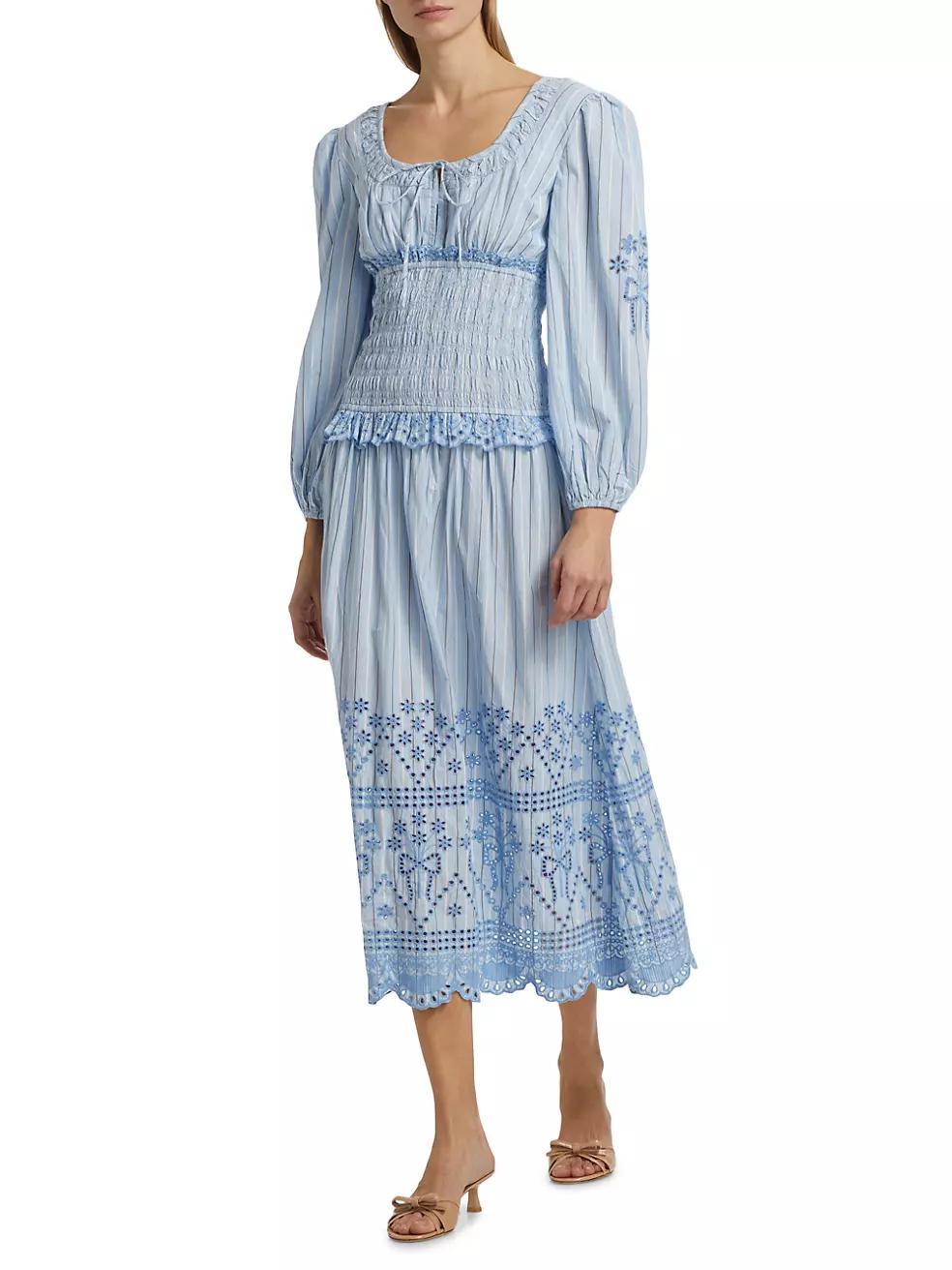 Nola Embroidered Cotton Midi-Dress Product Image